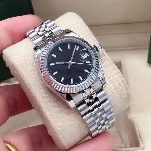 

gold fashion ladies dress watch 31mm date sapphire automatic mechanical watches stainless steel bracelet casual women227y, Slivery;brown