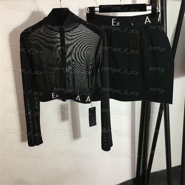 

black women t shirt skirt mesh see through high rise mini skirts235g