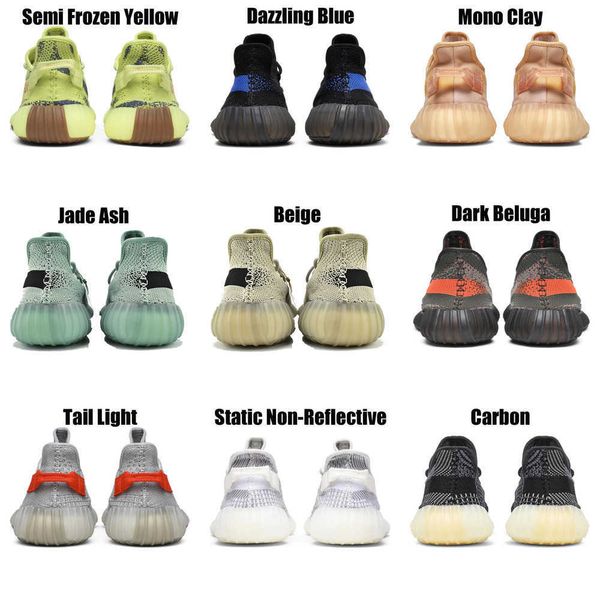 

2023 yeezzys women mens running shoes bone dazzling mono beluga reflective mx oat rock blue black static reflective jogging walking trainers
