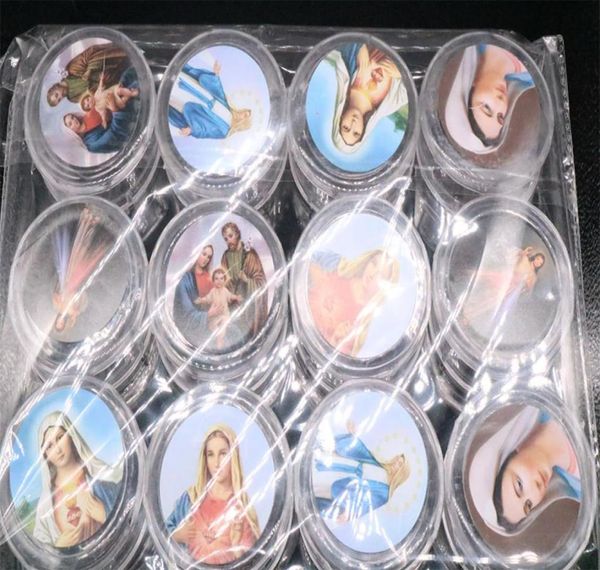 

96pcs whole s classic christian plastic necklace rosary box icon random6658860, Silver