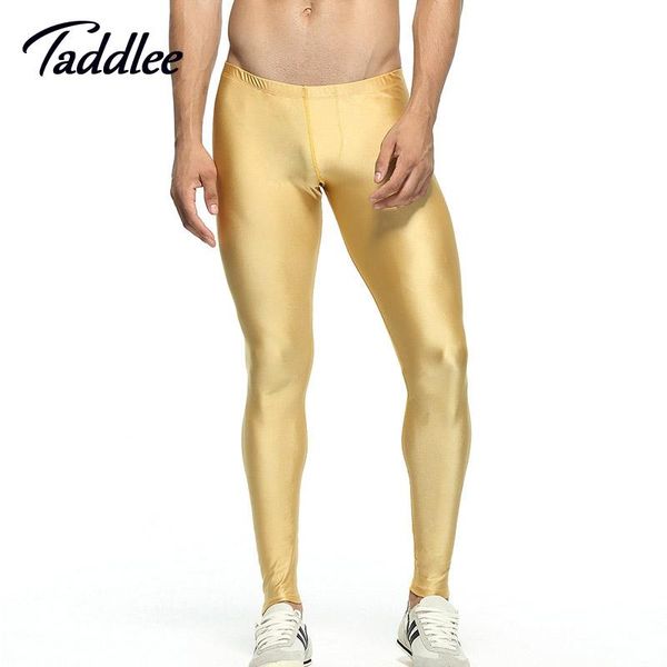 

pants taddlee brand men high stretch tight pants mens long pants low waist men's legging pants sweatpants long johns trousers, Black