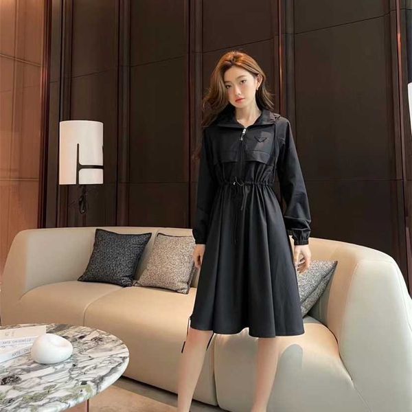 

26% off clothing designer quality family spring/summer new fashion advanced triangle decoration half zipper hooded long drawstring lined dre, Black;gray