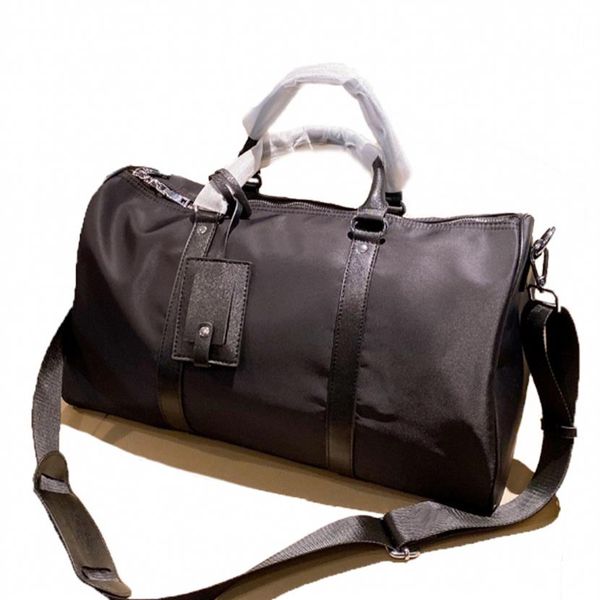

men fashion duffle bag black nylon travel bags mens handle luggage gentleman business totes with shoulder strap praise296j