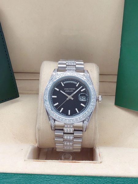 

designer men's wristwatches 41mm automatic mechanical 2813 movement man watches diamond bezel stainless steel strap waterproof sports f, Slivery;golden