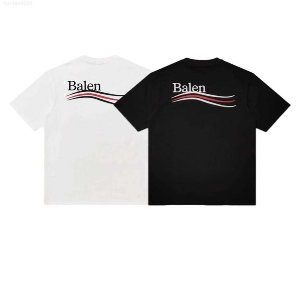 

men designer t shirt paris coke wave sweatshirt balanciagas mens and womens same style tshirt summer short sleeve casual shirts loose high, White;black