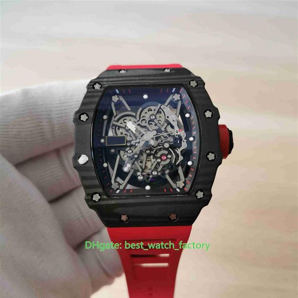 

selling watches 44mm x 50mm rm35-02 rafa skeleton ntpt carbon fiber rubber bands transparent mechanical automatic 2683, Slivery;brown