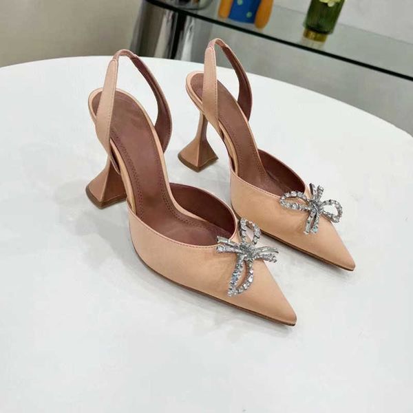 

amina muaddi begum crystal-embellished buckle stain pumps shoes spool heels sandals women's luxury designers dress shoe evening slingba, Black