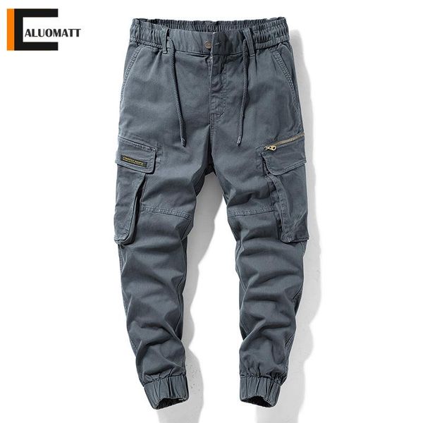 

pants casual multi pockets trousers men overalls cargo pants autumn winter streetwear military straight men work outtactical pants, Black