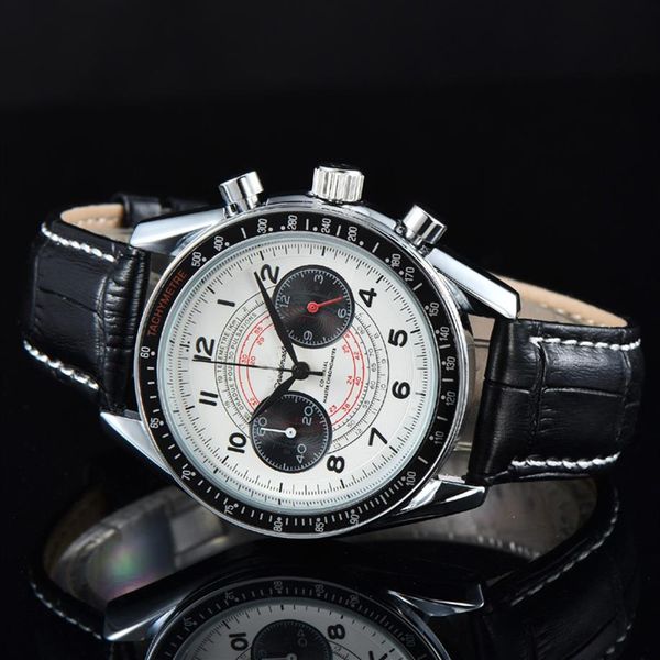

omeg wrist watches for men 2023 new mens watches all dial work quartz watch luxury brand chronograph clock black 2202, Slivery;golden