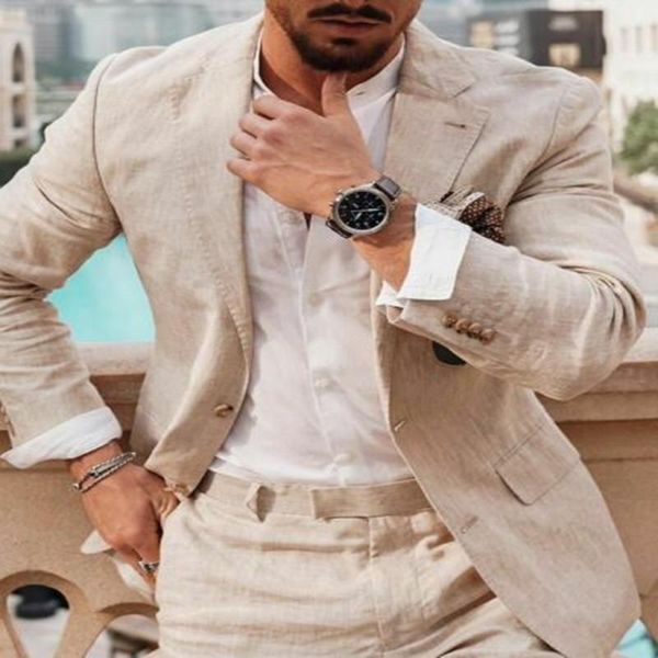 

blazers business linen men suits formal tuxedos notched lapel blazer work tailored groom summer beach wedding dress casual jacket pants, White;black