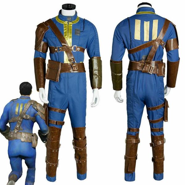 

fallout 4 fo nate cosplay costume vault #111 jumpsuit uniform sole survivor suit312k244a, Black