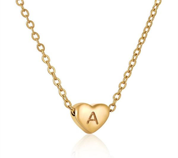 

tiny initial heart pendant 18k gold filled handmade dainty personalized letter choker necklace gift for women necklaces jewelry2158317, Silver