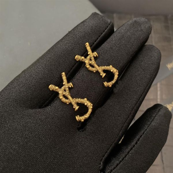 

designer earring love earrings for woman brand simple letters y gold 925 silver diamond ring lady earrings jewelry ear stud260q, Golden;silver