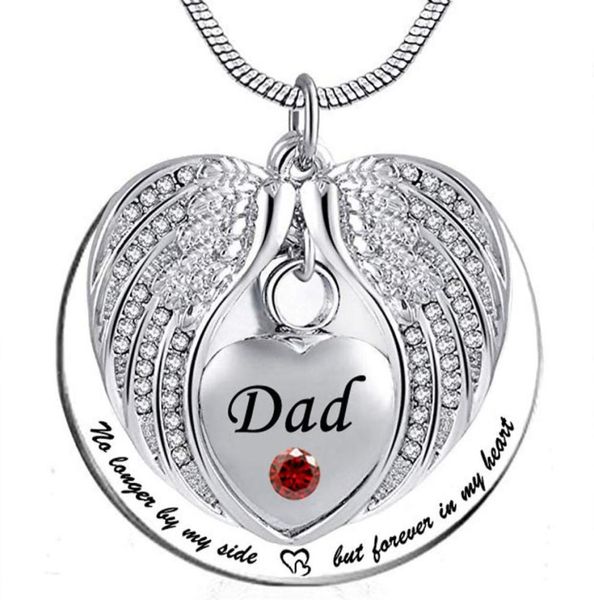 

no longer by my side but forever in my heart dad cremation ashes urn pendant stainless steel waterproof necklace7494229, Silver