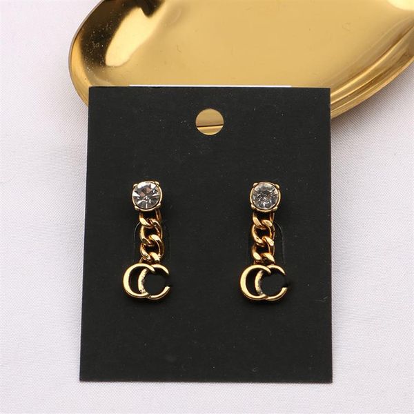 

long retro earrings colour rhinestone charm designers women bow diamonds party wedding birthday gift luxury classic brand european278p, Golden