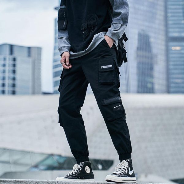 

pants 11 bybb's dark hip hop multi pockets cargo pants men function joggers men trousers pants loose casual pants tactical streetwear, Black
