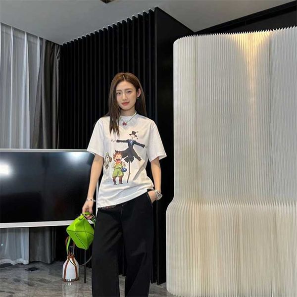 

20% off clothing designer quality summer new luojia mobile castle loose women's t-shirt cartoon character boy scarecrow half sleeve cou, White
