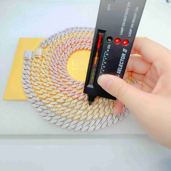 

wholesale price diamond sterling silver hand chains for men vvs moissanite miami cuban link chain