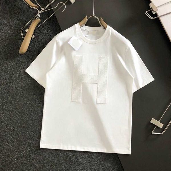 

26% off clothing designer quality summer new fashion trend round neck short sleeve t-shirt casual street woven print bottom shirt men's, White;black