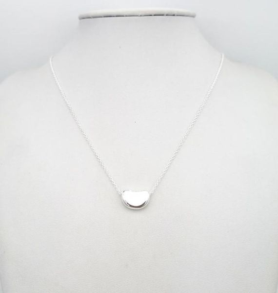 

sterling silver 925 classic fashion rose gold silver lady bean necklace jewelry holiday gift q05314500269