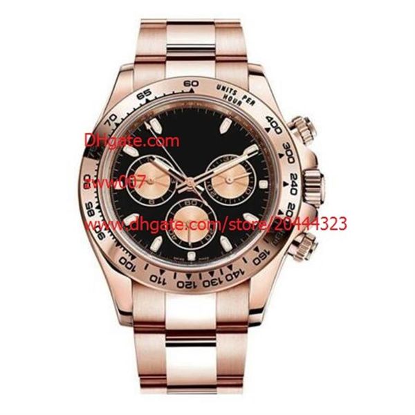 

factory maker sapphire wristwatches 40mm rose gold 116505 automatic mens men's watch watches no chronograph black dial333w, Slivery;brown