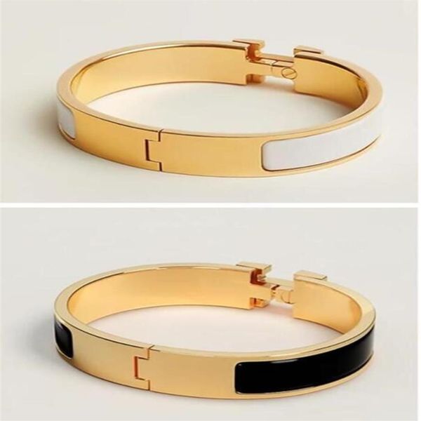 

2023 jewelry bangle 2pc bracelets designer bracelet stainless steel man mens 18 color gold buckle for men and woman fashion jewelr227q, Black