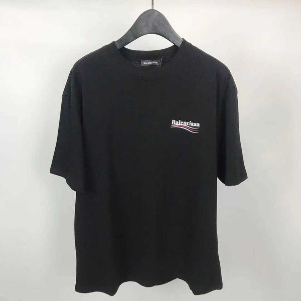

2023 t shirt spring/summer high edition paris cola wave print letter fashion brand short sleeve loose versatile round neck t, White;black