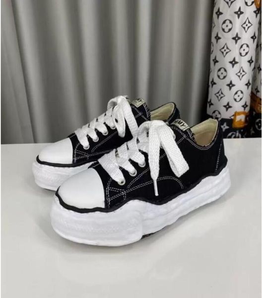 

sneakers flats shoes designers shoe factory footwear canvas leather laceup trim shaped toe women luxury rubber cap mmy mai4336528, Black