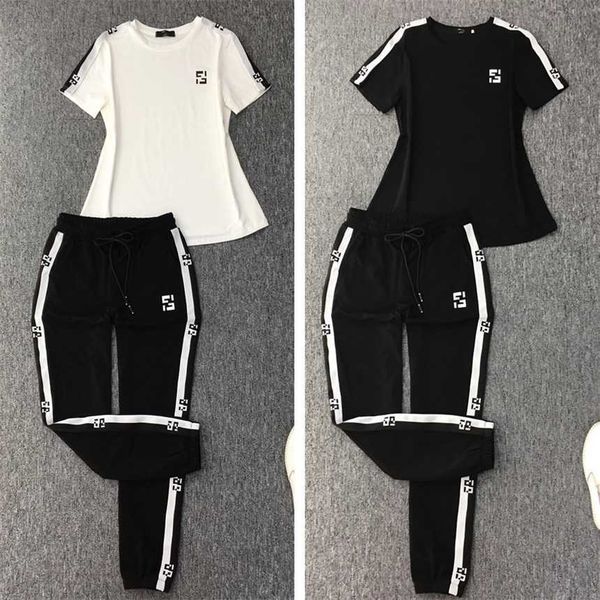

30% off wind summer pure cotton sports for women new end women's short sleeve casual two piece set fashion, White