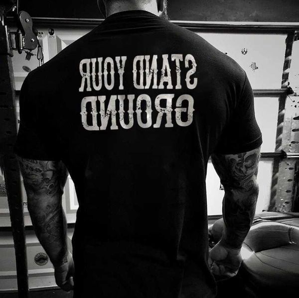 

Short Sleeve Top Men hipster hellstar 23ss Lettering foil High Street Fashion graffiti Black Loose fitting Streetwear, 38 black cx5871 rear