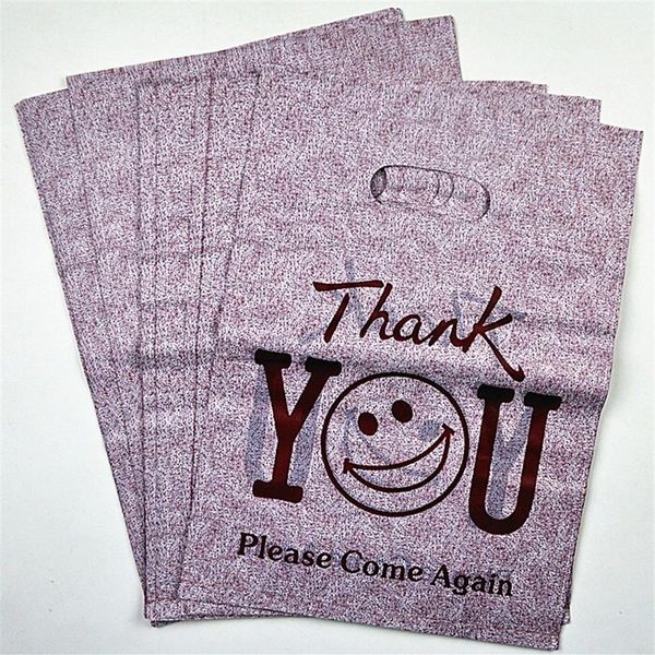 

100pcs 20 26cm thank you smile bags small plastic gift jewelry pouches cosmetic shopping bags280a