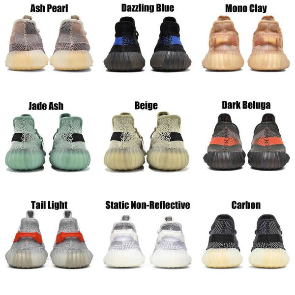 

2023 yeezzys women mens running shoes bone dazzling mono beluga reflective mx oat rock blue black static reflective jogging walking trainers