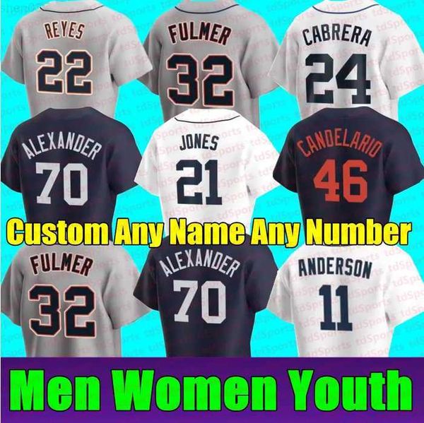 

tigers men women youth detroit baseball jersey 24 miguel cabrera 13 eric haase 17 austin 20 spencer torkelson 31 riley greene 8 vierling 28, Blue;black