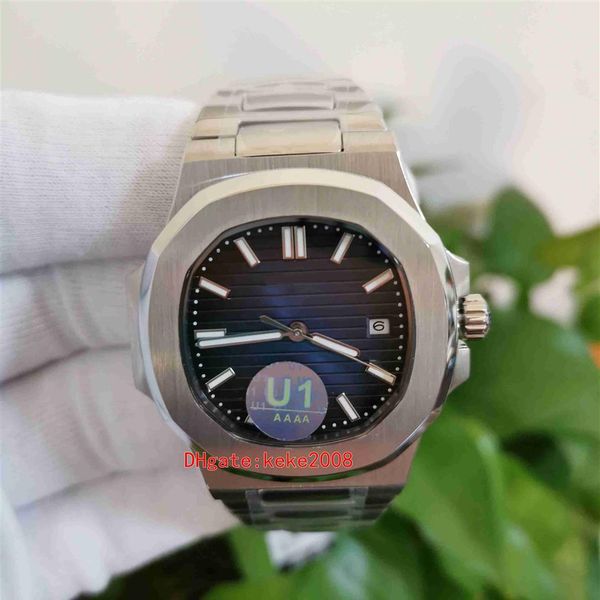 

u1 elling wristwatches classic 40 5mm 5711 1a 010 001 stainless steel blue dial asia mechanical transparent automatic mens lum282t, Slivery;brown