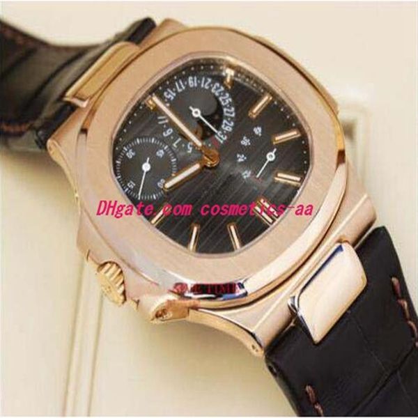

luxury watches new automatic 5712r-001 40mm mint complete black leather strap men's watches men watch wristwatch298l, Slivery;brown