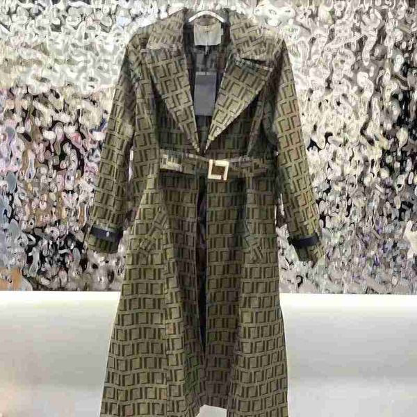

women's trench coats designer womens trench coats luxury women windbreaker body letter print jacket loose belt female casual long trenc, Tan;black