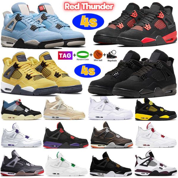 

jordons 2022 mens 4 jumpman basketball shoes 4s red thunder university blue white oreo black cat men designers women sneakers shimmer paris, White;red