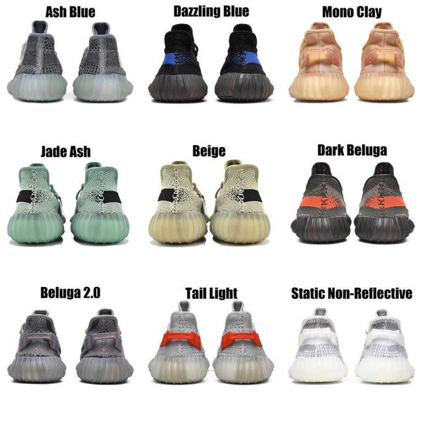 

2023 yeezzys women mens running shoes bone dazzling mono beluga reflective mx oat rock blue black static reflective jogging walking trainers