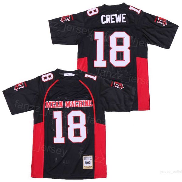 

football movie longest yard mean machine jerseys 18 paul crewe college team color black embroidery and sewing breathable high school pullove