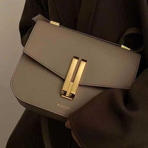 

evening bags demellier british minority tofu bag women's 2022 new fashion leather one shoulder cross body small square bag df261s