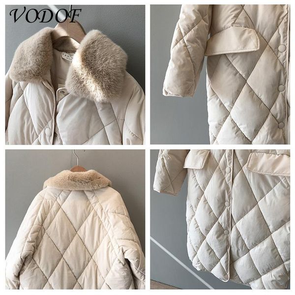 

leather vodof down jacket women korean loose winter thick coat midlength 2021 new winter clothing winter clothes women, Black