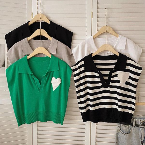 

tanks knitted cami love print stripes vest women sleeveless omighty camisole casual loose camisoles tank woman femme dropshipping, Black;white