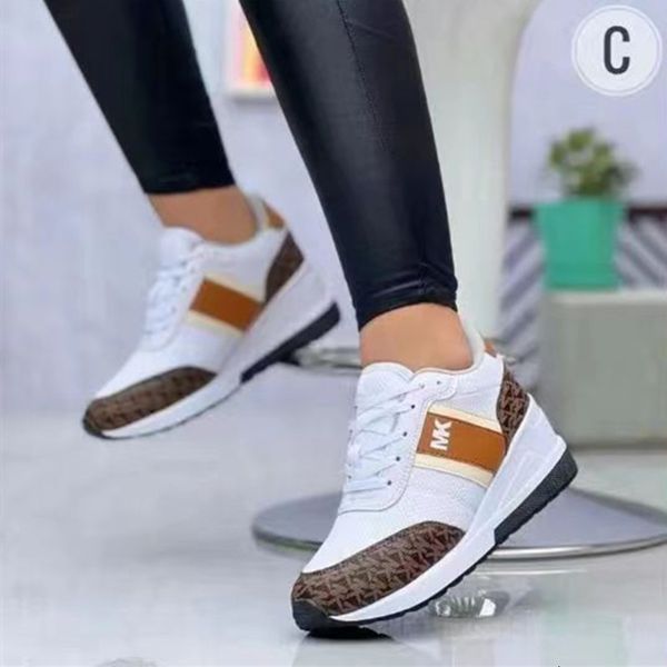 

dress shoe wedges sneakers laceup breathable sports shoes casual platform female footwear ladies vulcanized zapatillas 230421, Black