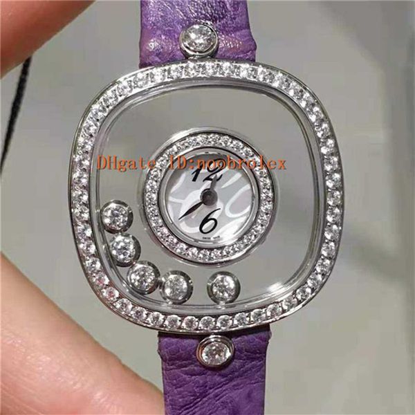 

new women diamond watch happy diamonds 204368-5001 watch swiss quartz movement transparent square dial sapphire crystal woman watc2651, Slivery;brown