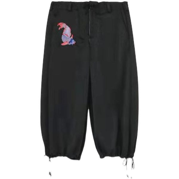 

pants drawstring balloon pants 202223 fall/winter embroidered men's pants, Black