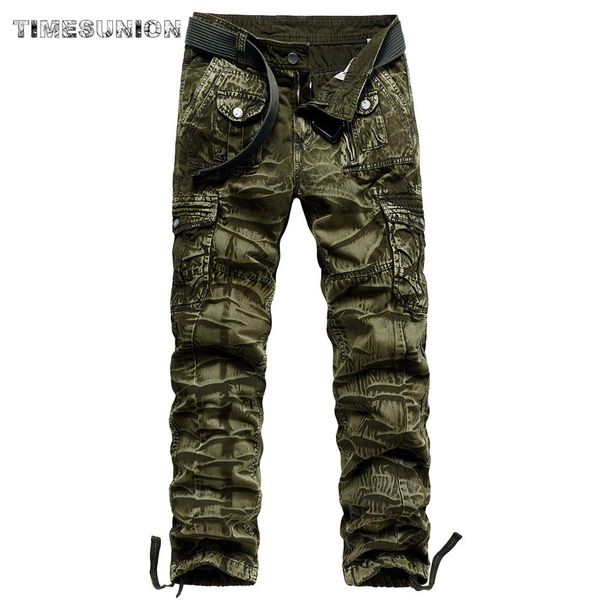 

pants men's cargo pants camouflage pant full length multi pocket casual military baggy jogger tactical trousers plus size 2944, Black