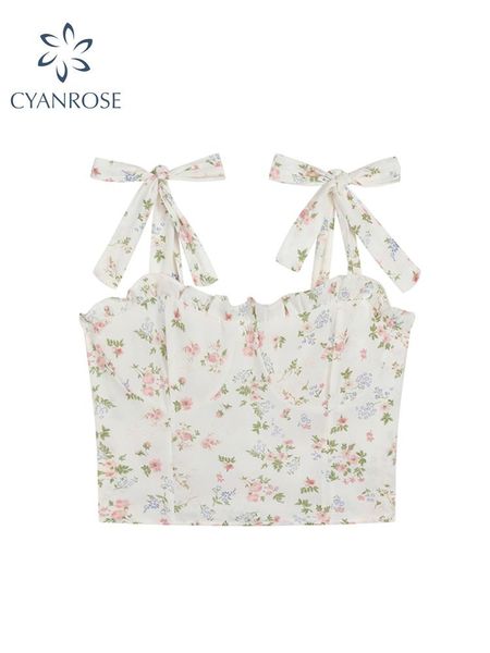 

t-shirt tank women lace up camisole sweet female basic sleeveless print vest square neck slim off shoulder crop 2022 summer, White