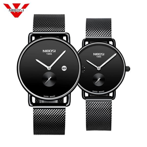 

nibosi brand luxury lover watch pair waterproof men women couple watch quartz wristwatch male female bracelet relogio masculino1730, Slivery;brown