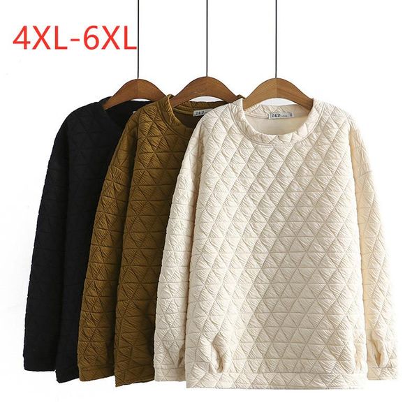 

t-shirt large size women's new autumn and winter thin loose thickened plus size cotton warm sweater, Black