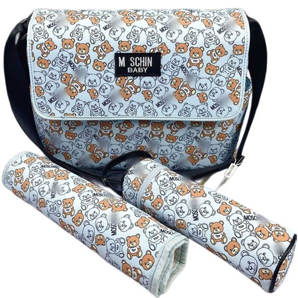 

mom baby diaper bag 3-piece set paris female designer print multifunctional fashion zipper & hasp one shoulder bag mom and girl's gift